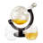 Globe  Whiskey Decanter And 2 Cups Set With Wood Base