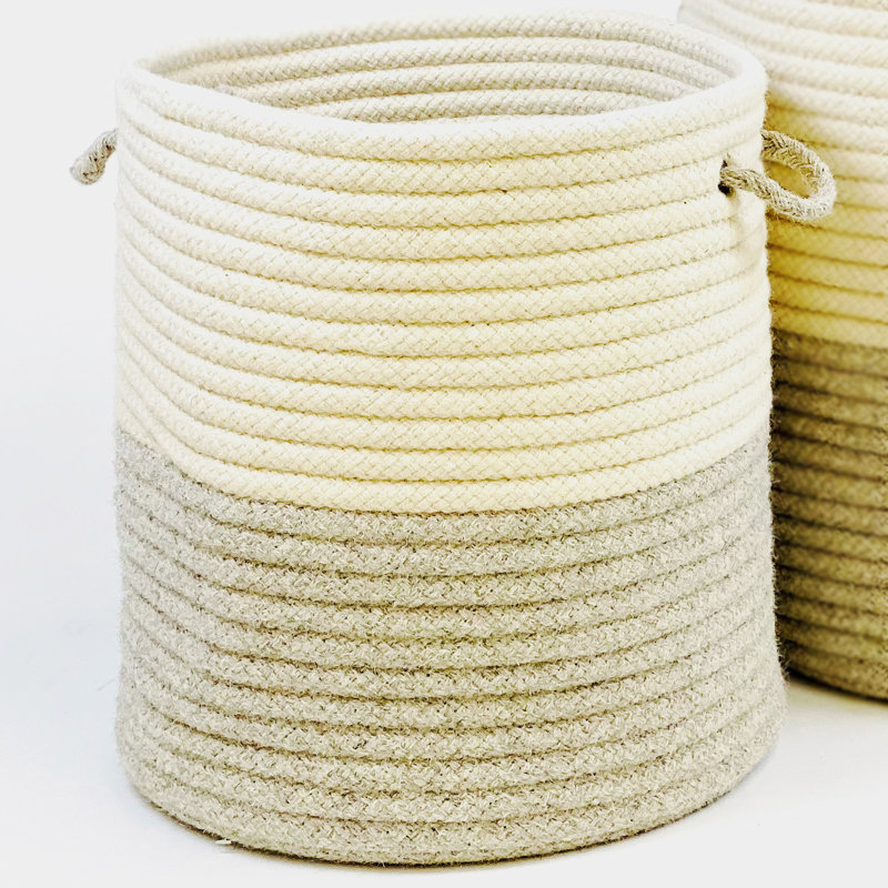 Panier à linge 2 tons entièrement naturel, Gris clair, H 18 po x l 15 po x P 15 po