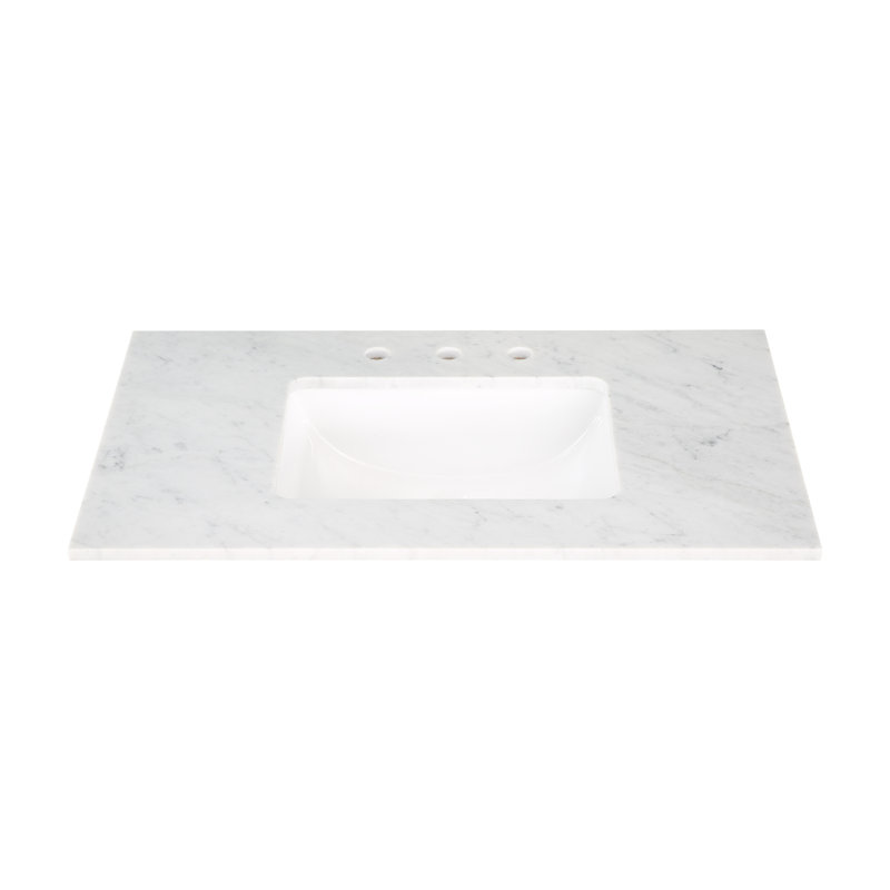 Markham 36'' W Single Vanity, Brushed Nickel, Midnight Black, Carrara Marble