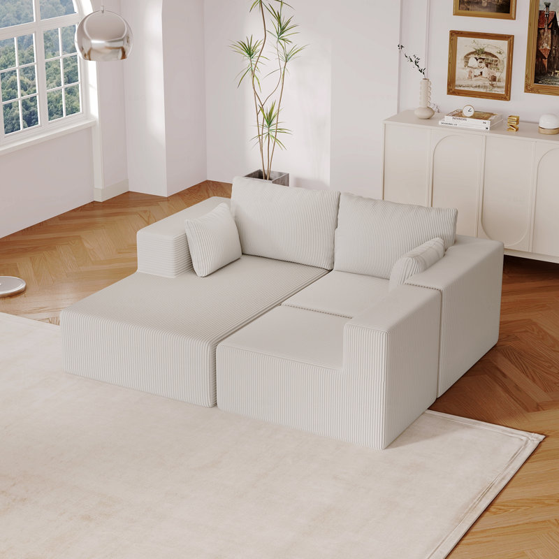 Canapé modulaire Basic, canapé en mousse 108,3 po, canapé en L avec méridienne et canapé modulaire Cloud