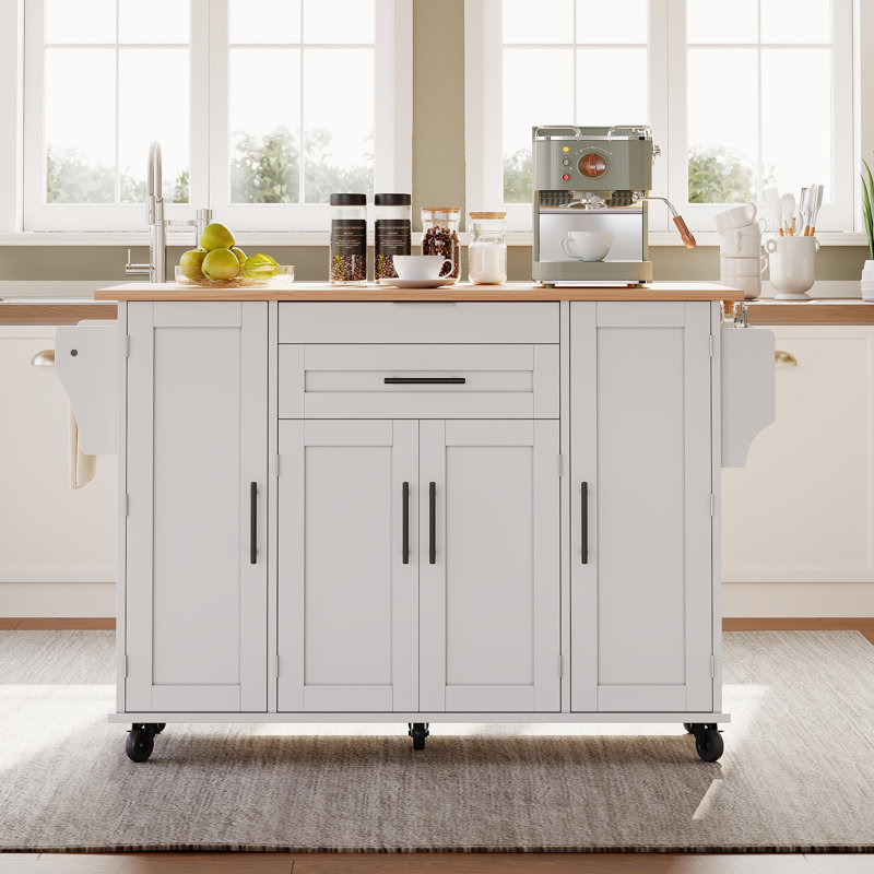 92 cm W Kitchen Island with Top, White