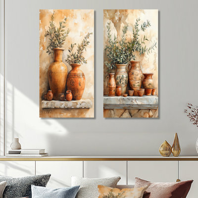«Pottery Still Life», ensemble d'art mural 2 pièces