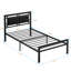 Twin Size Metal Bed - , Strong Bedroom Addition, Black Frame Strong, Silent Piece,