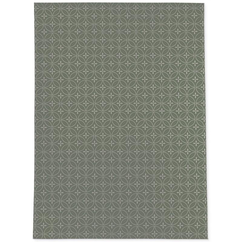 George Oliver Geometric Green Area Rug | Wayfair
