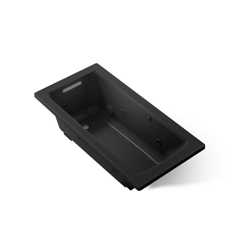 Archer 60" x 30" Drop-in Whirlpool, Black