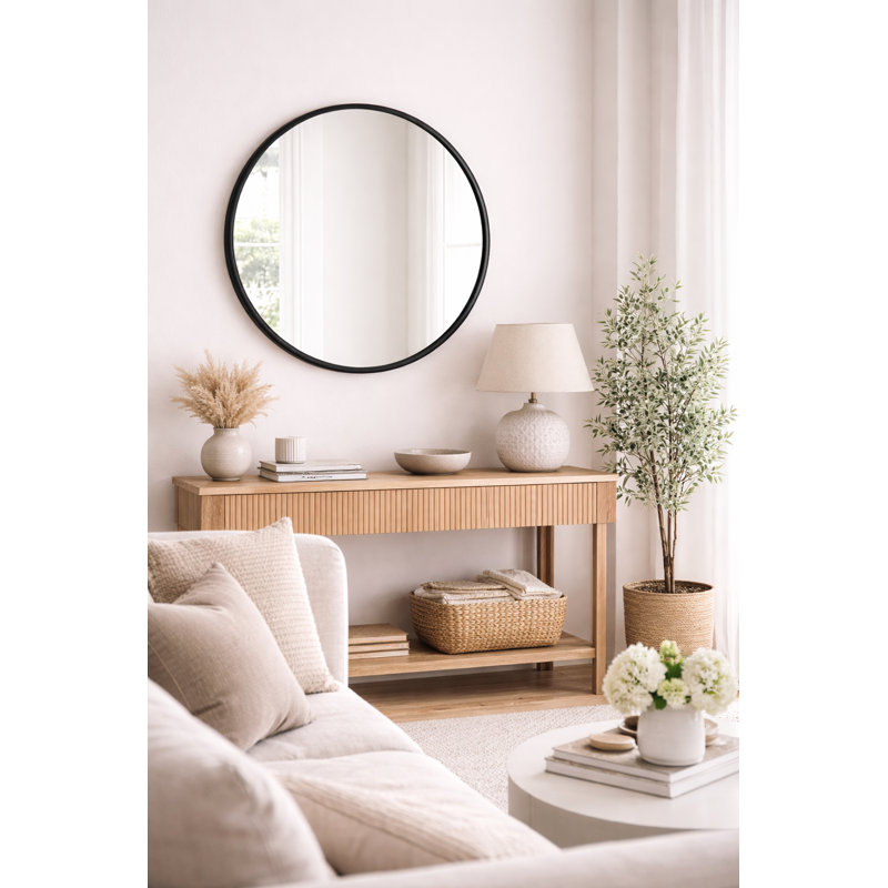 Wall Mirror Round Mirror, Black