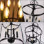Lustre campagnard en métal noir rustique 6 lumières pour îlot de cuisine, salle à manger, entrée sans ampoules