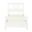 Lit plateforme simple avec tête de lit lumineuse et bois blanc - 10 lattes de soutien et installation facile
