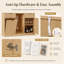 Armoire-bar 59 po avec espace pour réfrigérateur et poubelle inclinable, mini-armoire à vin pour réfrigérateur avec station de rangement / charge, buffet cannelé avec porte-verre pour salle à manger-868155247