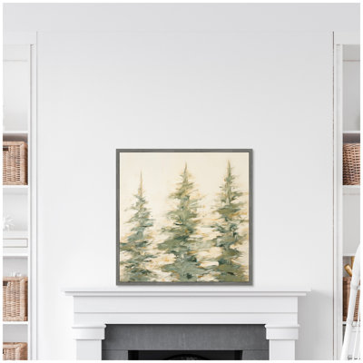 «Evergreen Trees Abstract» par The Creative Bunch Studio, reproduction d'art sur toile encadrée