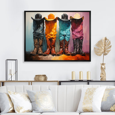 Popart, chapeaux et bottes de cowboy