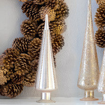 Rhinestone Embellished Glass Tree Finial
