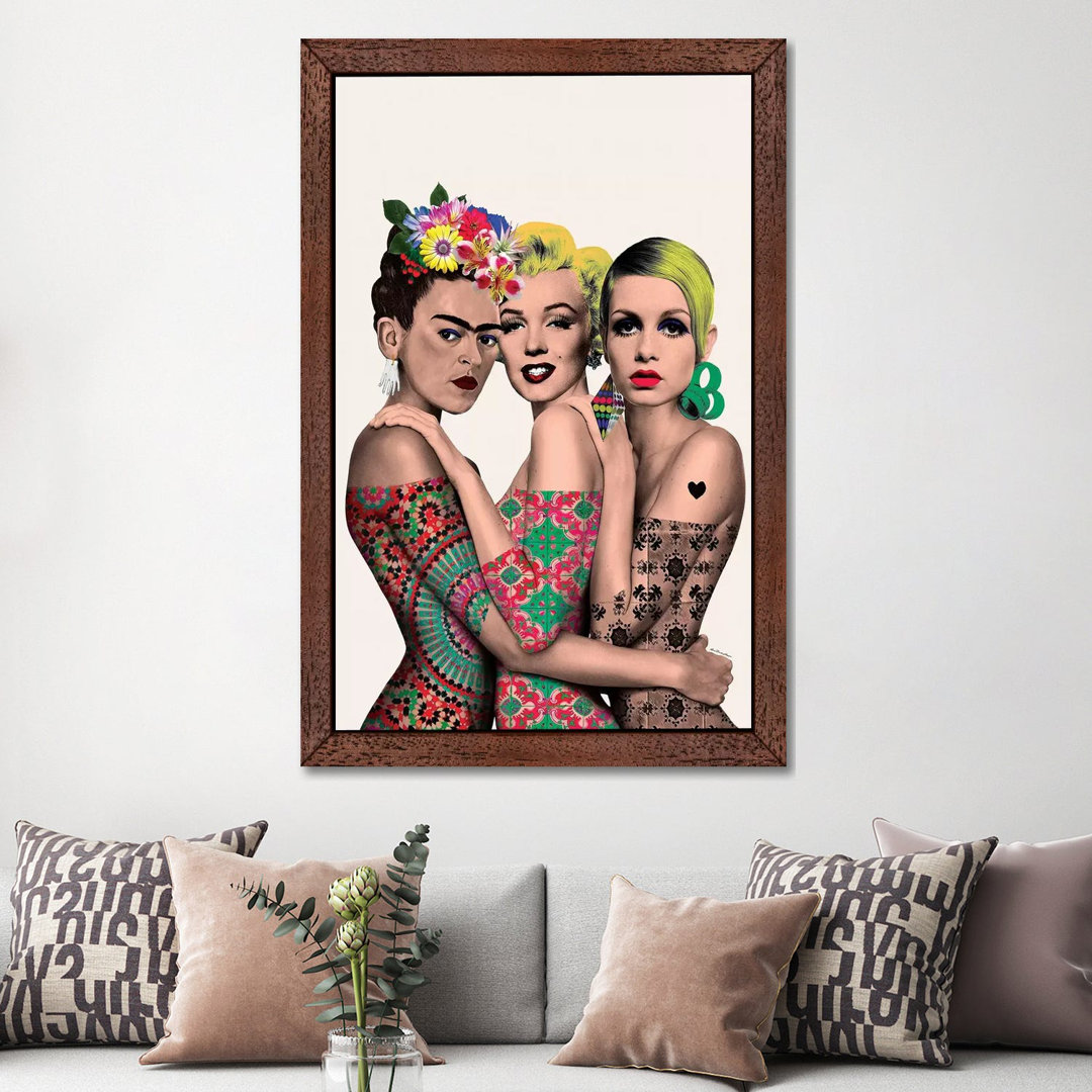 Leinwandbild Kahlo, Monroe and Twiggy von Ana Paula Hoppe