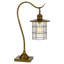 25" Antiqued Brass Metal Desk Table Lamp With Antiqued Brass Drum Shade