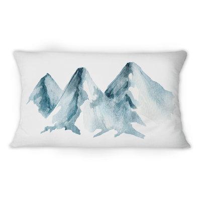 Coussin Blue High Mountain Range II - imprimé traditionnel 12 po x 20 po