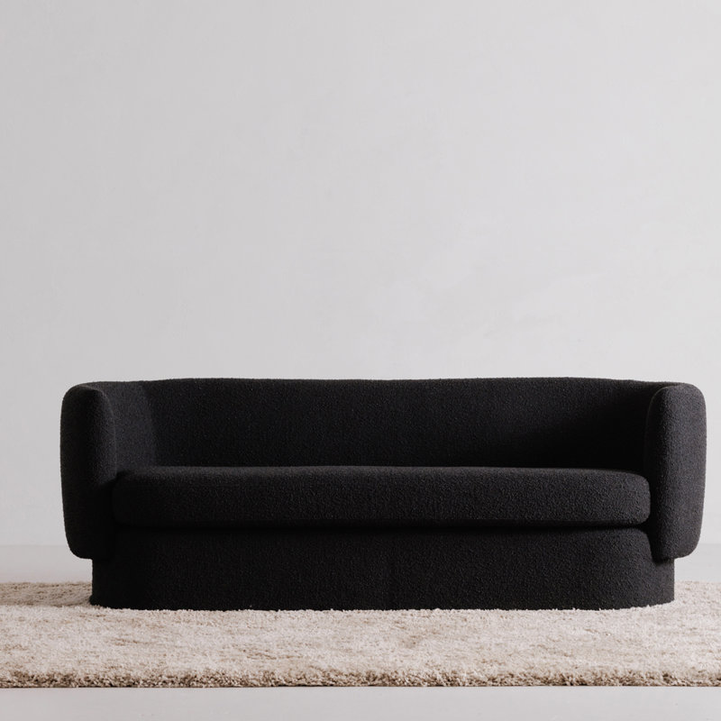 Canapé rembourré 83,75 po Atla, Maya Black Boucle