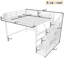 Lit mezzanine grand blanc en MDF et métal avec escalier, garde-robe, USB et DEL