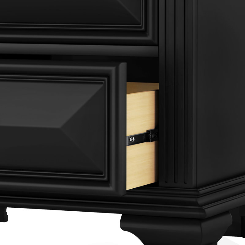 Ensemble de table de chevet 2 tiroirs l 28 po Abner, Black