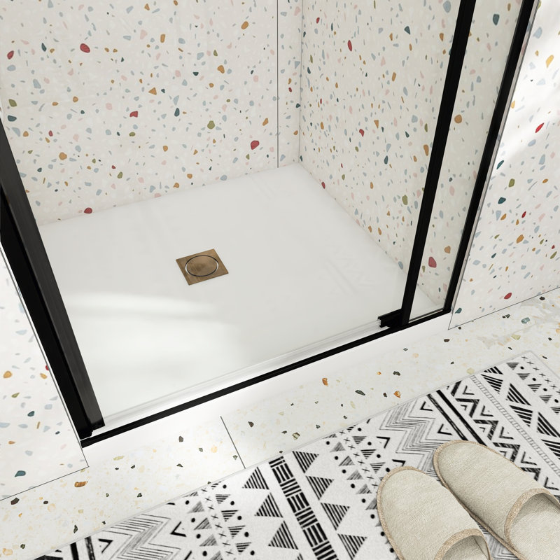 Porte de douche pivotante 32 po x l 72 po x H 72 po ouvrant à gauche et à droite en noir mat, Noir mat