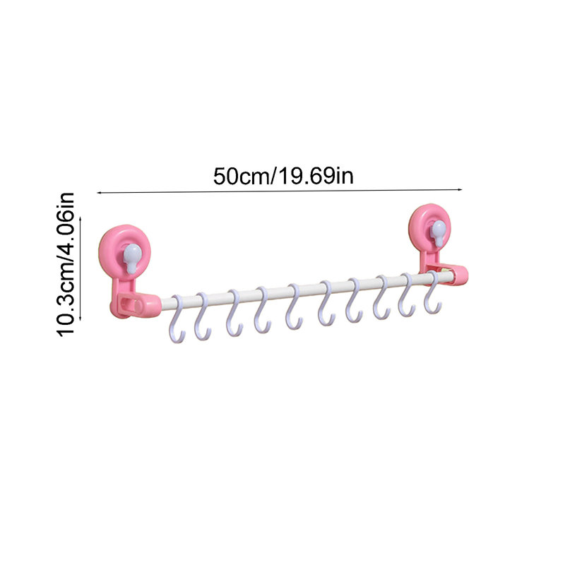 Serviette de bain Support à crochets à ventouse Poteau de cuisine sans perforation avec crochet Support de rangement pour salle de bain Support de rangement pour serviettes de bain Derrière la porte