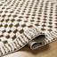 Tapis brun / crème en polyester tissé à la machine Camil-377389080