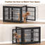Mobilier de cage robuste pour chien, table de bout décorative pour animal de compagnie, meubles de chenil en bois pour l'intérieur-91299049-101092132