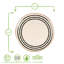 Nicola Spring - Stripe Rim Stoneware Dinner Plates - 26cm - Monochrome