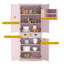 Garde-manger 72 po avec tablettes réglables et grand tiroir, rose-101174232