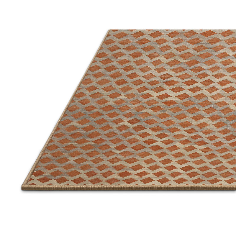 Tapis contemporain brun / gris, Rectangle 2 pi x 4 pi