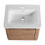 Meuble-lavabo mural 48 po avec lavabo en céramique blanche et tablettes de rangement et 1 porte à fermeture en douceur, contreplaqué