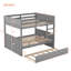 Lit superposé double au-dessus de double en bois massif avec lit gigogne simple-597742104