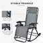 Chaises berçantes d'extérieur pliables, 2 chaises berçantes zéro gravité avec coussin, porte-gobelet et support pour téléphone, gris. Structure en acier, tissu respirant. Assemblage - Fauteuil inclinable gris, fabriqué et résistant aux intempéries