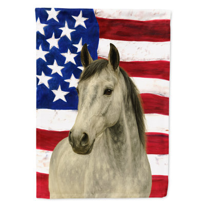 Gray Quarter Horse American House Flag