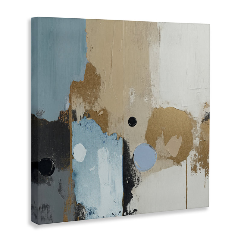 Toile abstraite «Speculations», conception par Annabelle Hall, H 17 po x l 17 po