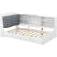Lit plateforme simple blanc avec rangement pour tête de lit, 2 tiroirs et tablettes pour chambre à coucher