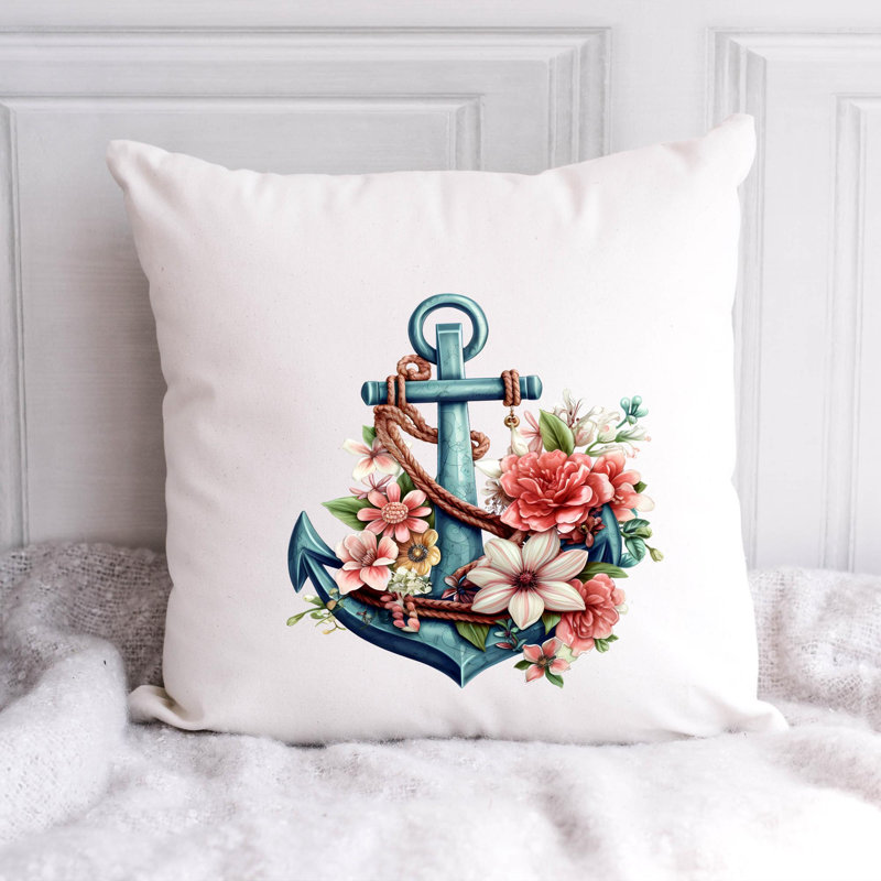 Nautical Sea Life_206 - Coussin décoratif inclus, H 18 po x l 18 po