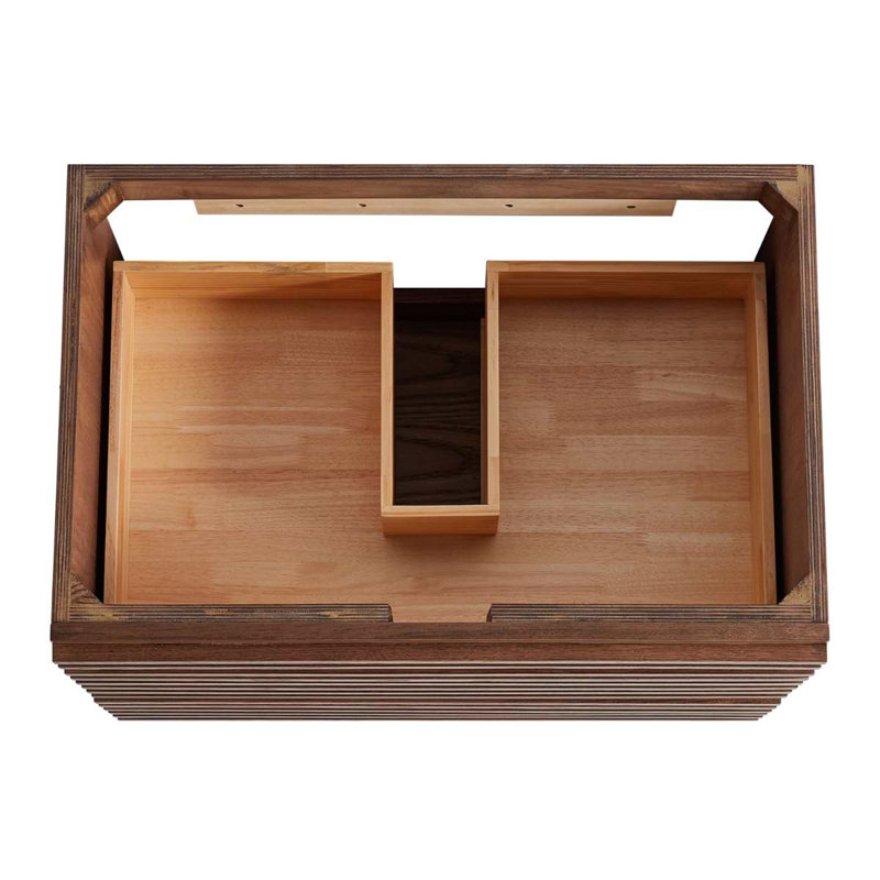Gibson 48" Wall Mounted Single Bathroom Vanity with Top, Dark Wood, 30"