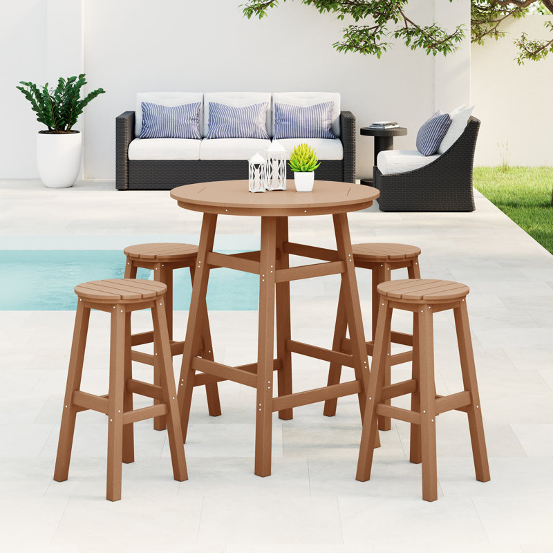 Laguna 5-Piece Round Bar Set, Brown
