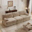 Luxuriously Velvet Comfy Sectional Sofa,3-Seater Chesterfield Sofa With Tufted Design Andtassel Fringe Skirt-1699589185