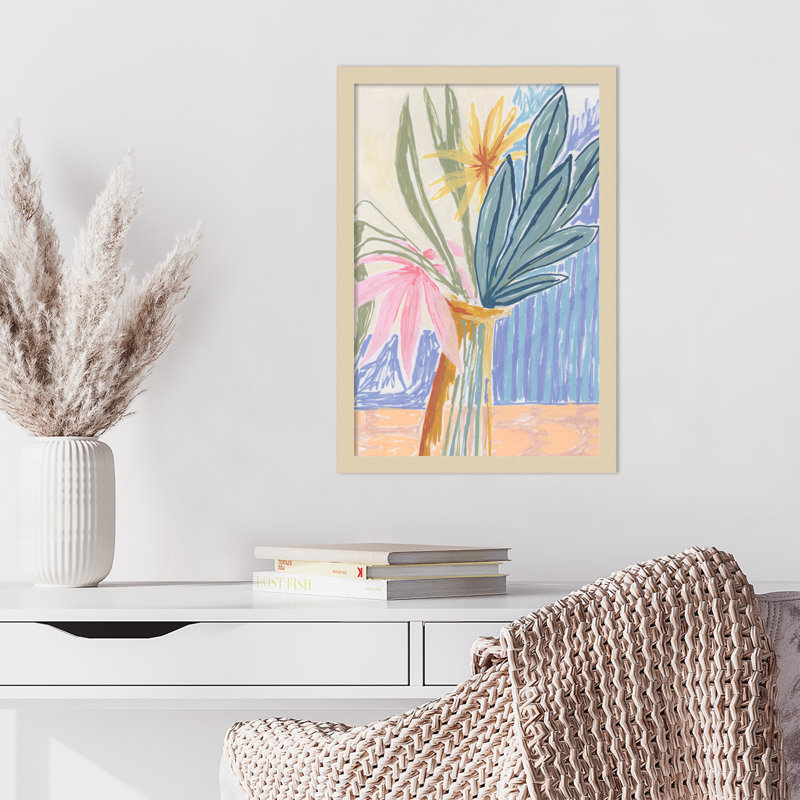 «August Bouquet» encadré sur papier par Kate Aurelia Holloway, Brun, H 21 po x l 15 po x P 1 po