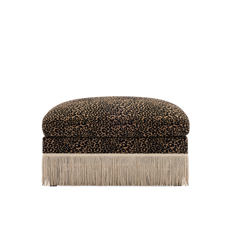 Ottoman Leopard Chenille -Brown Black, Black/Brown