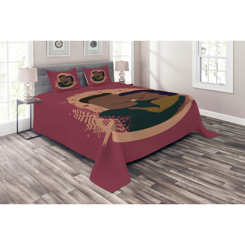 Modern & Contemporary Polyester Coverlet, Queen Bedspread + 2 Shams