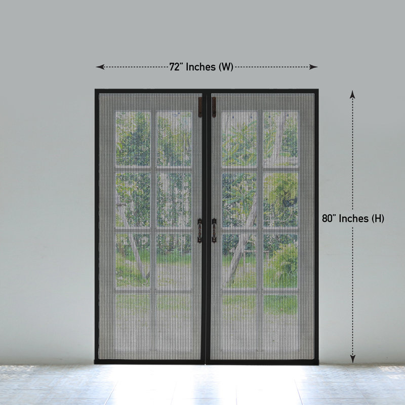 Covers & All Magnetic Screen Door, Made of 6 Oz Black Mesh Resistant to Abrasion, 203.2cm H x 182.9cm W x 2.5cm D