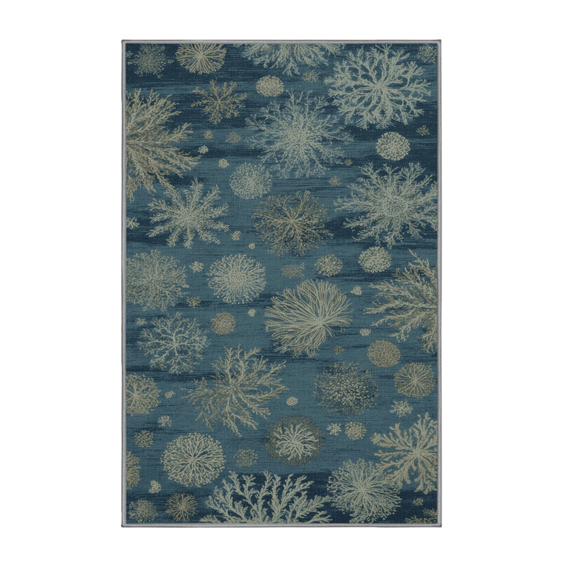 Machine Washable Nature Green Area Rug, Rectangle 7' x 10'
