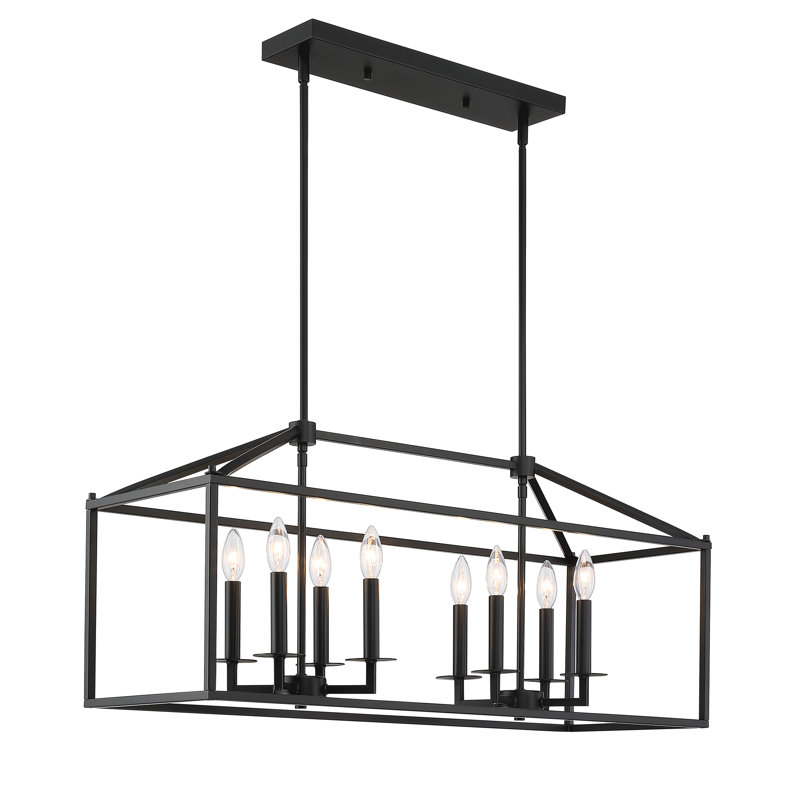 Lustre géométrique 8 lumières, Noir