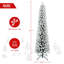 Arbre de Noël floqué avec lumières à DEL blanc chaud - Arbre en PVC mince enneigé avec 263 pointes, support en métal, conception peu encombrante, facile à installer-1270804885