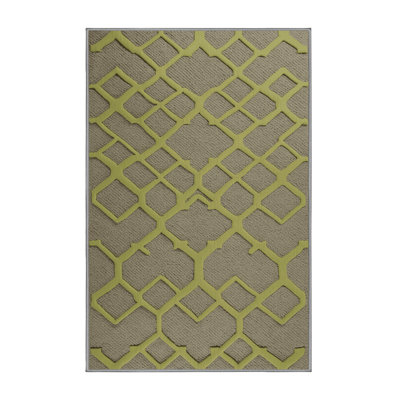 Machine Washable Trellis Brown Area Rug