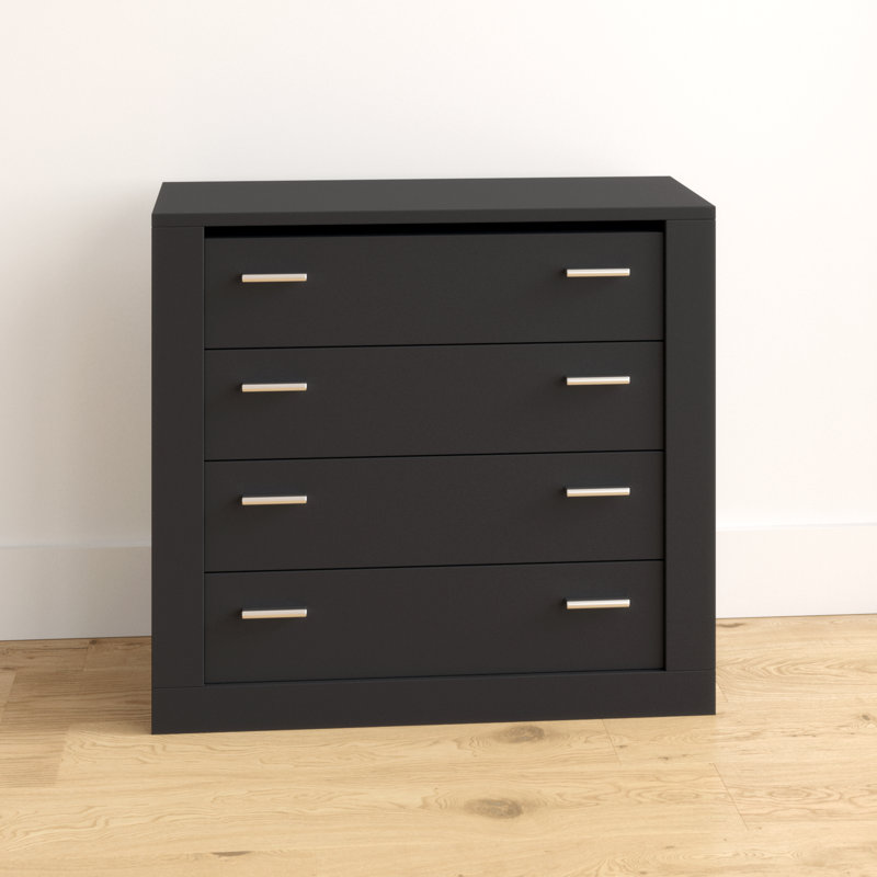 Tengan 100cm W 4 - Drawer Chest of Drawers, Black