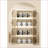 Cabinets 4-Tier Folding Storage Cabinet with Magnetic Door &amp; Wheels, 19.69×11.81×40.55 Inches | Off-White | Contemporary-1640222882