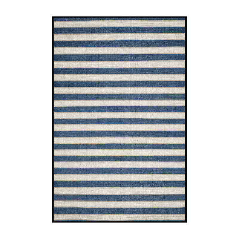 Tapis gris à rayures horizontales lavable à la machine, Rectangulaire 2 pi x 3 pi